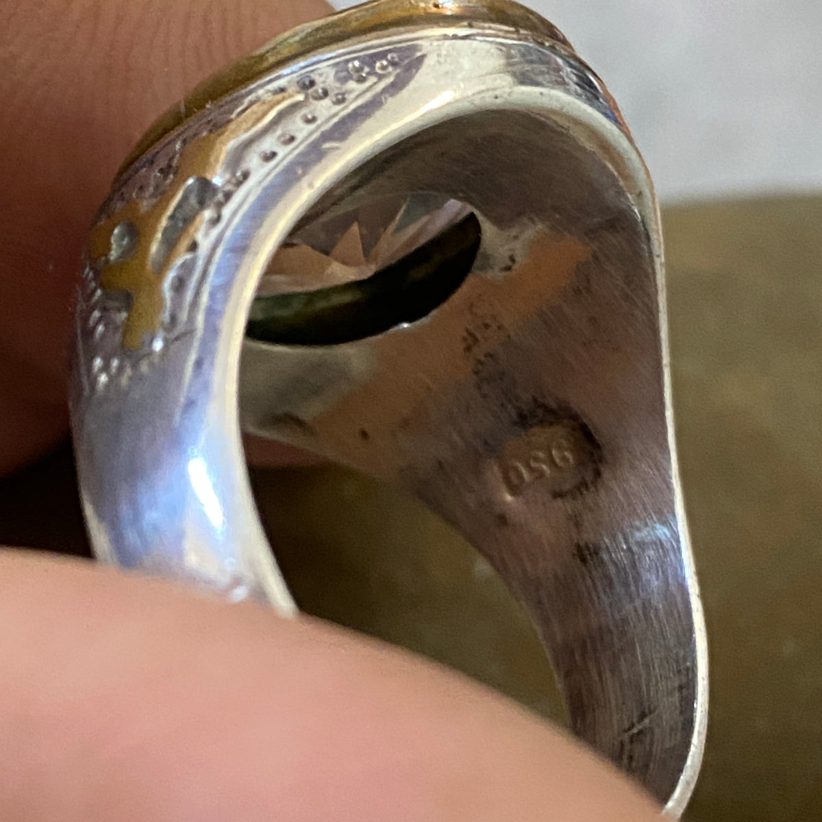 Men's Natural White Zircon Ring | Genuine 925 Sterling Silver Statement Ring | Handcrafted Men's Gemstone Jewelry - Size 13 US