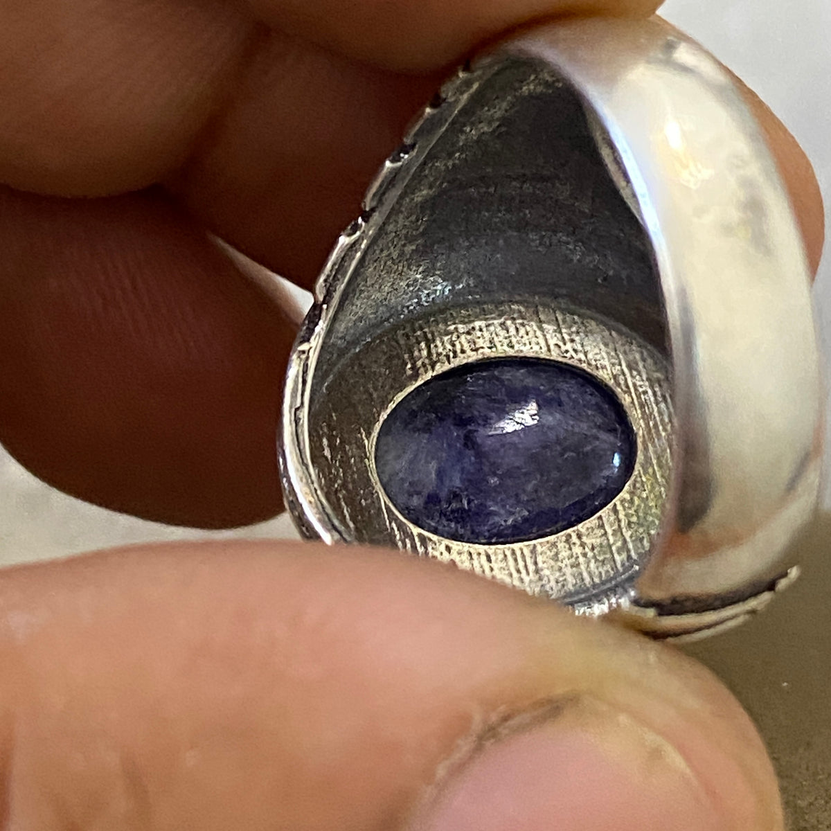 Men's Natural Blue Sapphire Ring | Genuine 925 Sterling Silver Statement Ring | Handcrafted Men's Luxury Gemstone Jewelry - Size 11.5 US