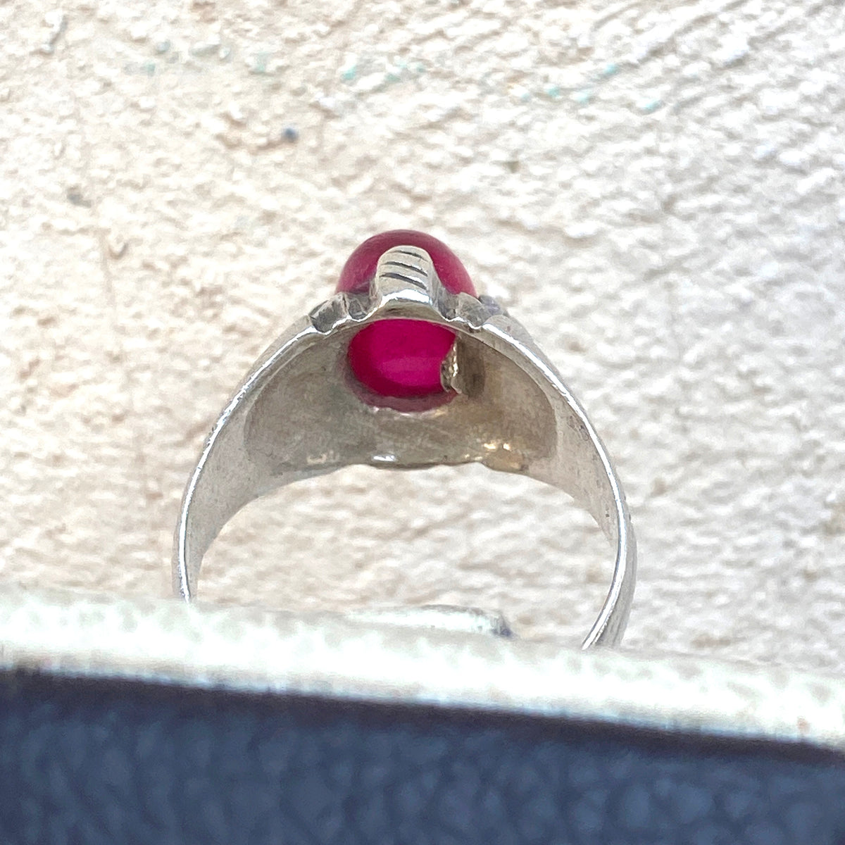 vintage natural red ruby stone sterling silver mens ring mens jewelry SZ 11 US