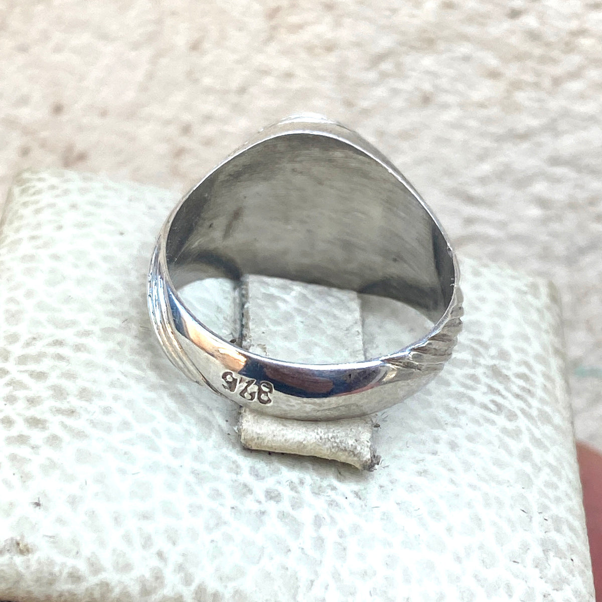 Vintage 925 Silver Ring natural Yemen Aqeeq Agate Handmade agate silver ring