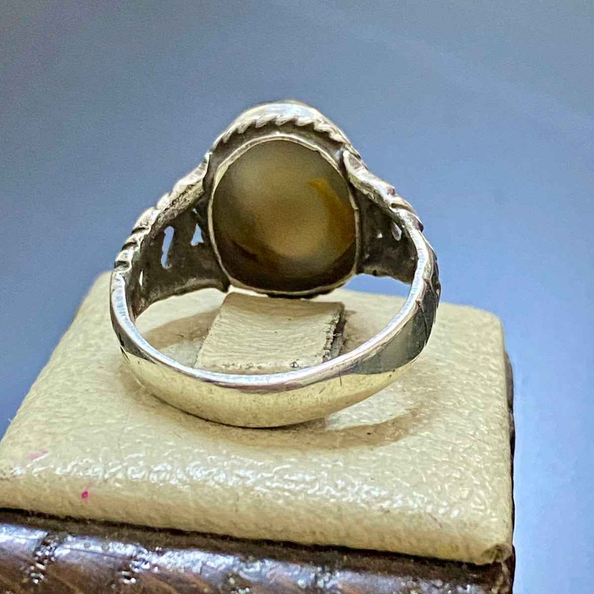 middle eastern vintage natural yemeni sulaimani agate aqeeq sterking silver mens ring 925k