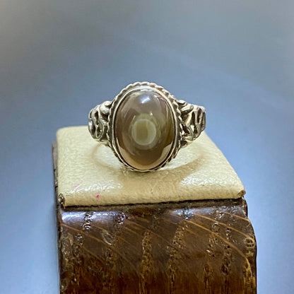 middle eastern vintage natural yemeni sulaimani agate aqeeq sterking silver mens ring 925k