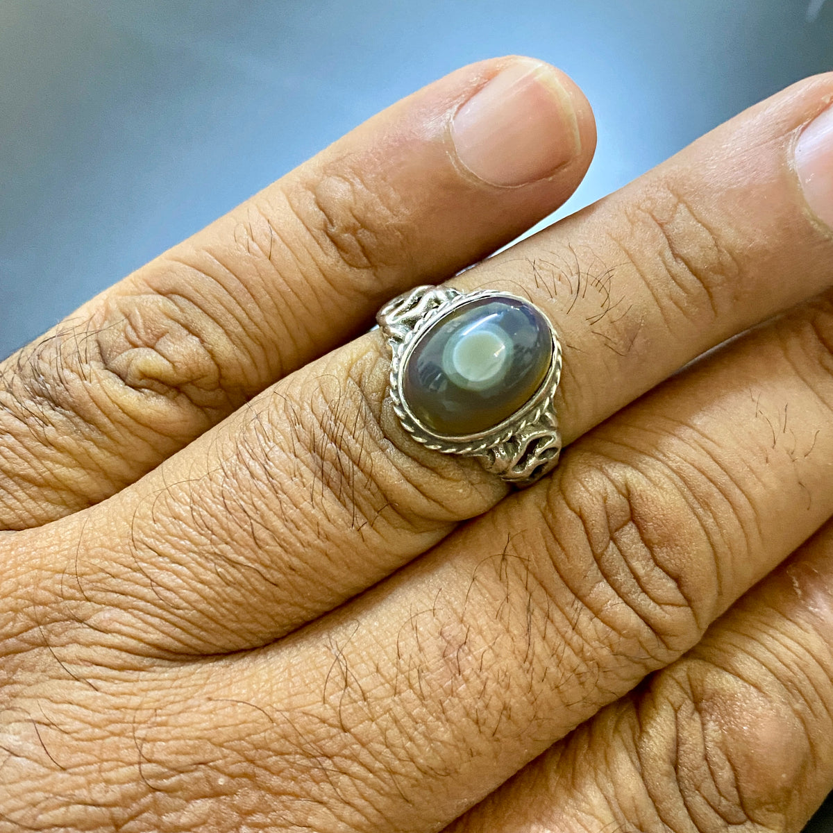 middle eastern vintage natural yemeni sulaimani agate aqeeq sterking silver mens ring 925k