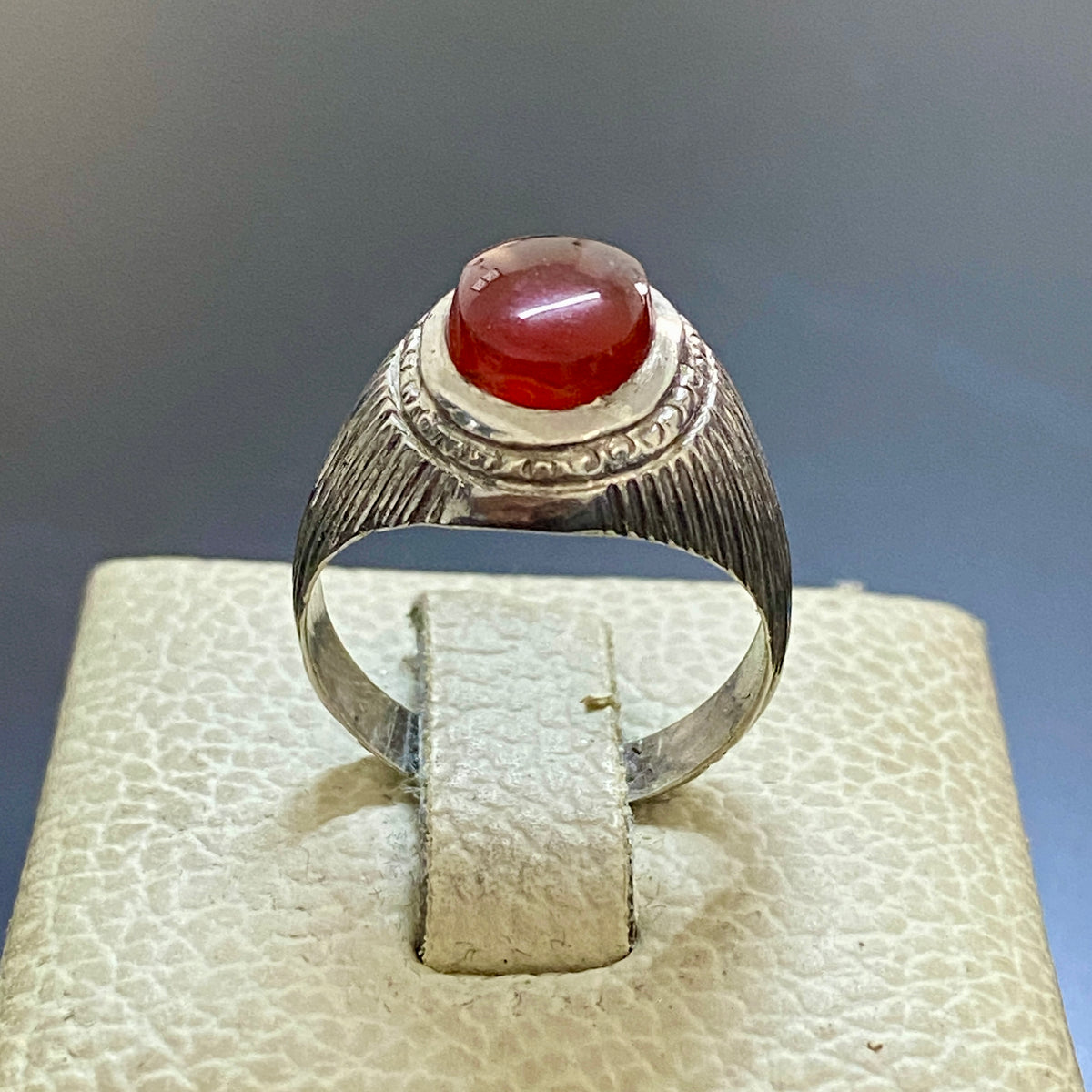 vintage 925 Silver Ring natural Yemen Aqeeq Agate Handmade agate silver ring