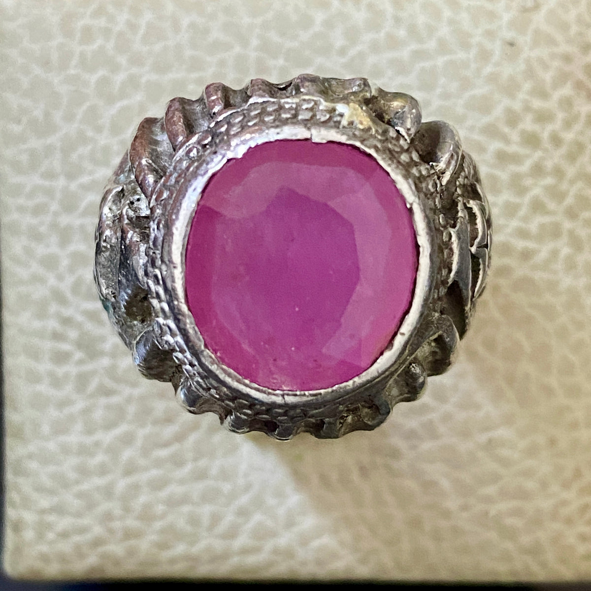 vintage natural african ruby stone sterling silver mens ring mens jewelry SZ 9US