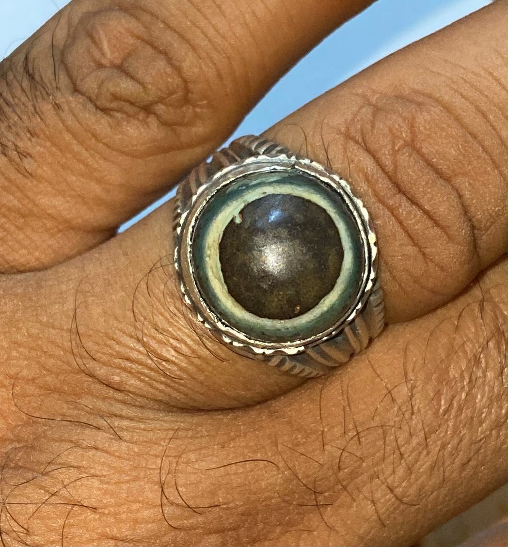 vintage Yemeni Agate Aqeeq Mens Ring 925 Sterling Silver Natural middle eastern jewelry