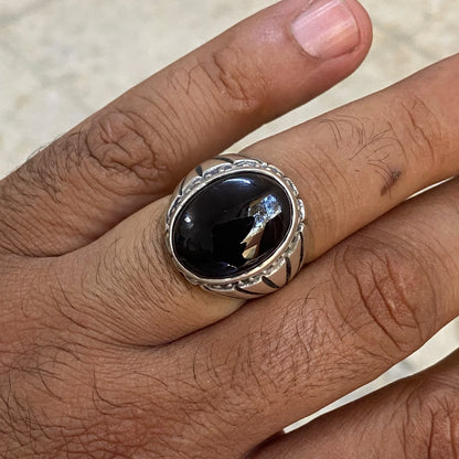 Genuine Yemeni Kapidy Liver Red Agate Mens Ring 925 Sterling Silver عقيق كبدي