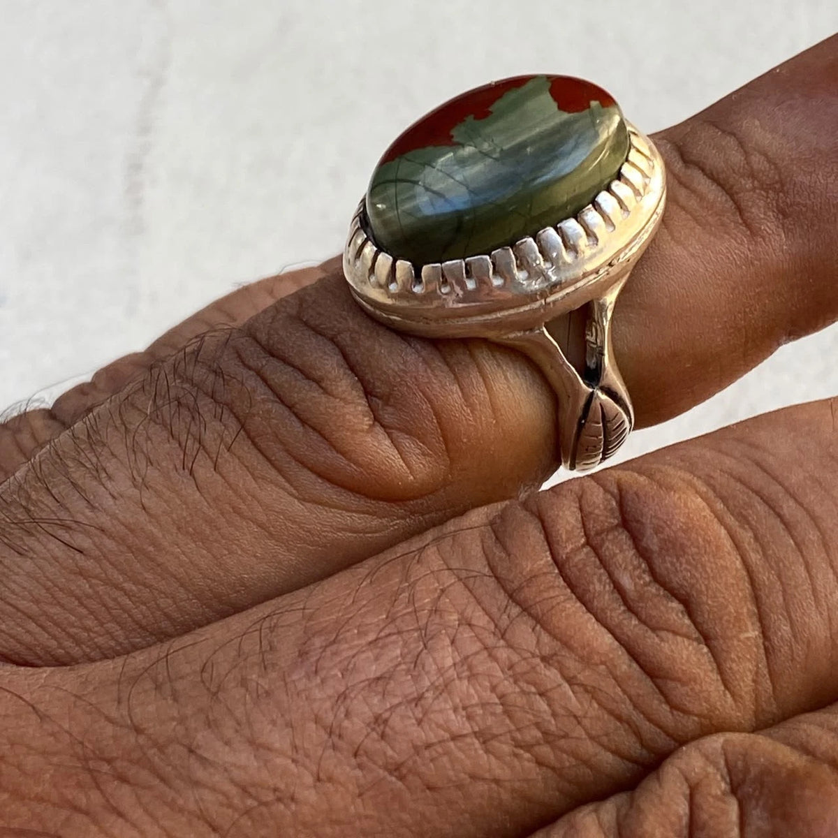 Natural Yemeni Blood Red Agate Mens Ring | 925 Sterling Silver Gemstone