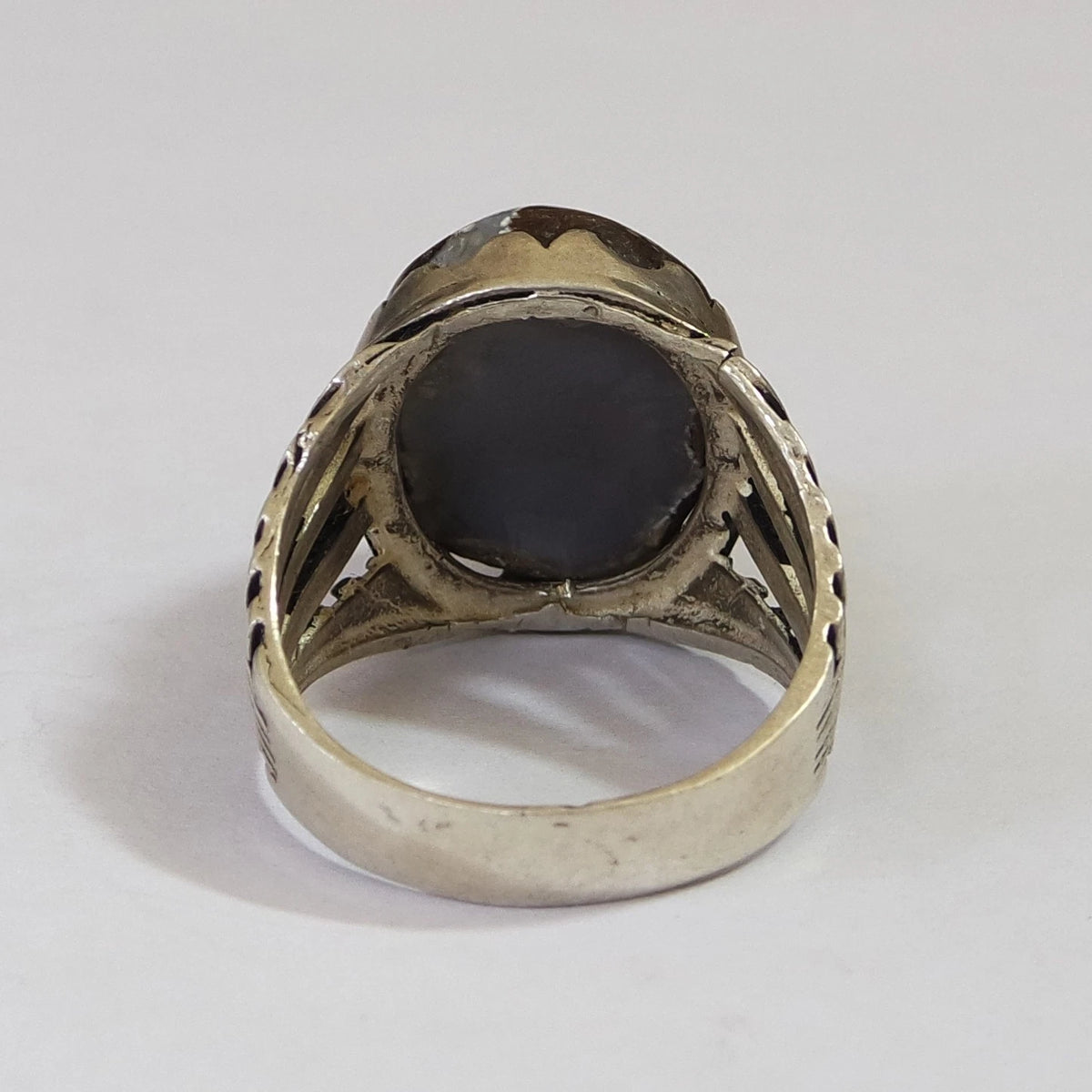 925 Sterling Silver Mens Ring Natural Yemeni Eye Agate Aqeeq dawoudi عقيق داودي