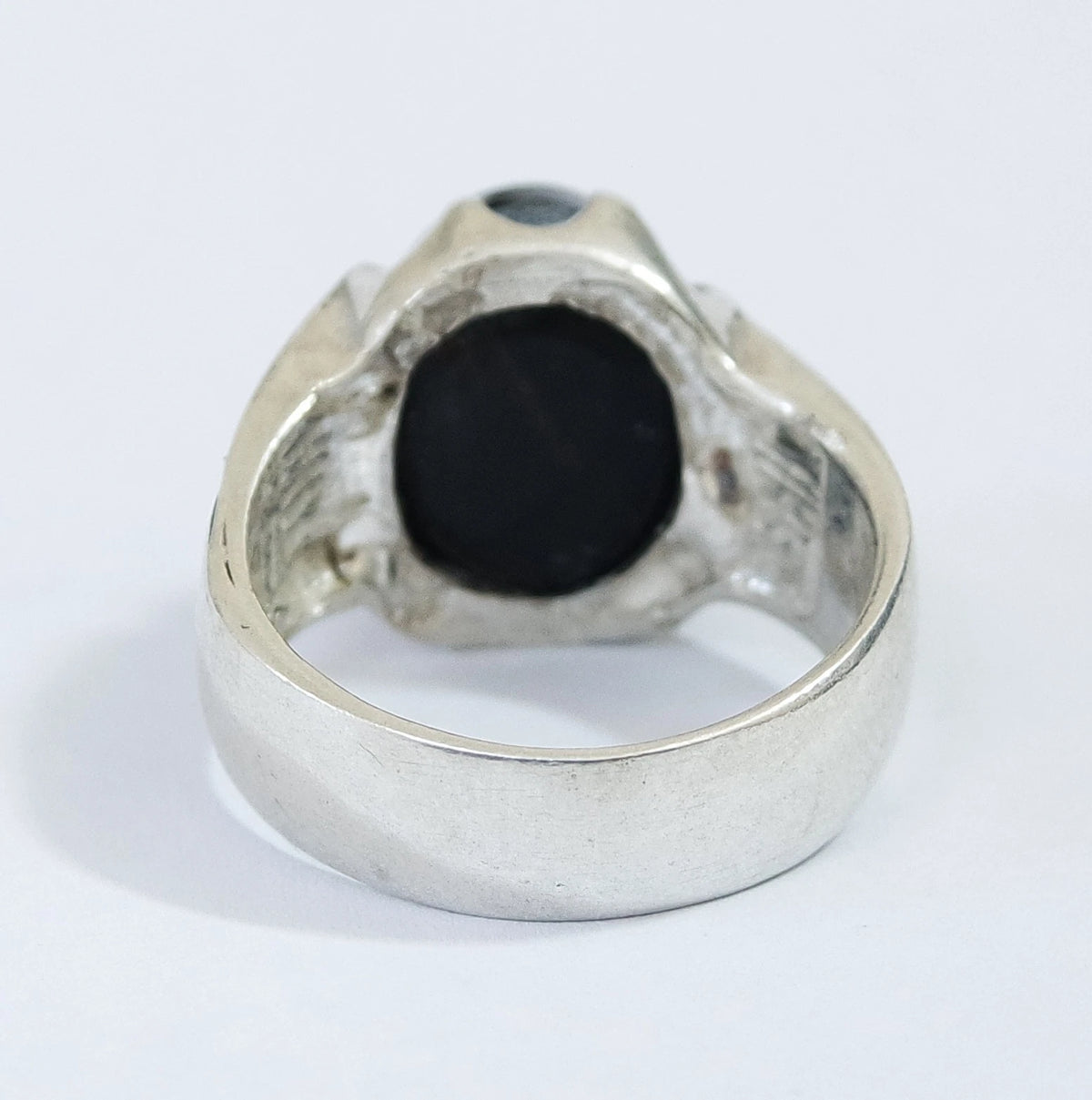 Natural Yemeni Bovine Bull Eye Agate Mens Ring | 925 Sterling Silver (Size 10 US)