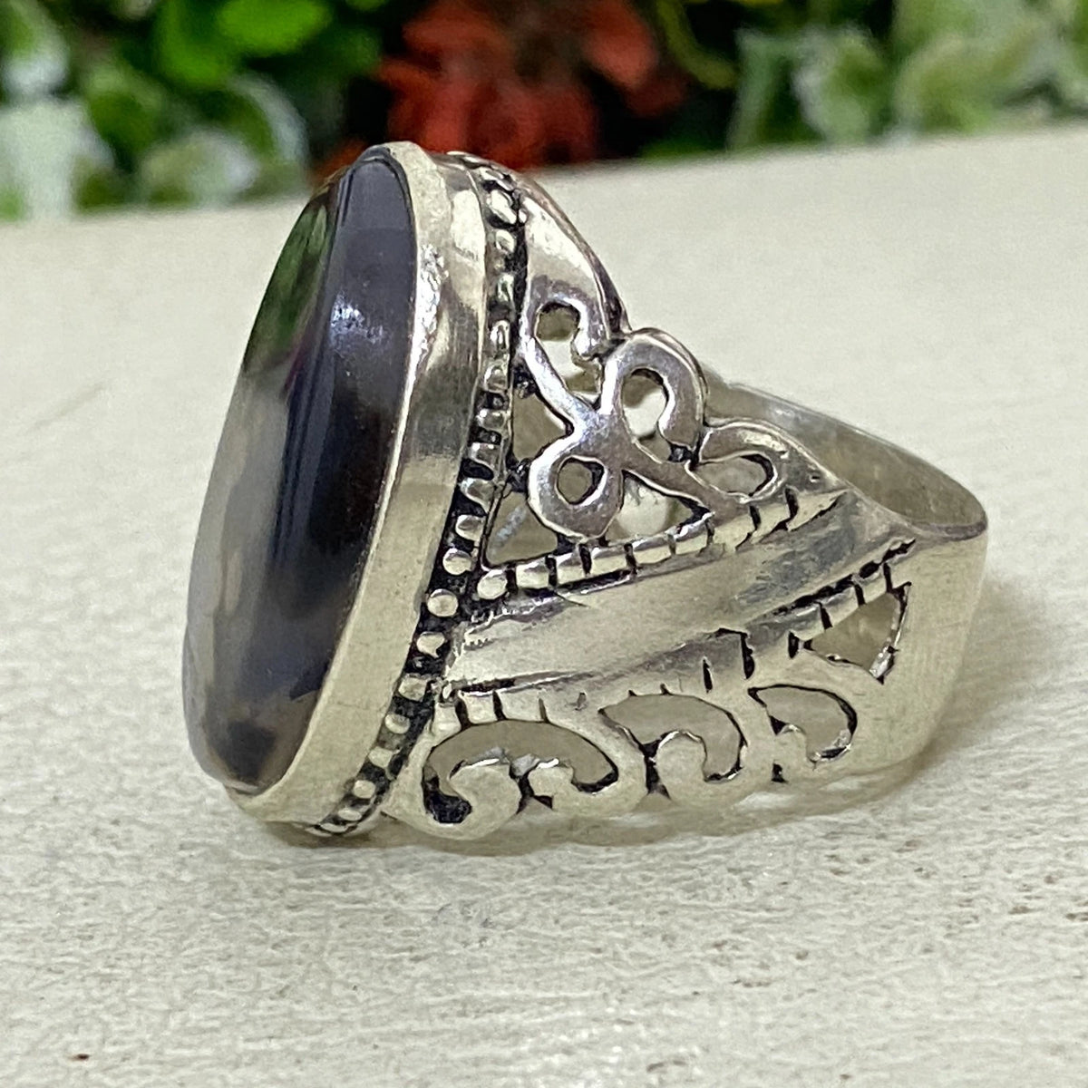 wow sterling silver 925 mens ring yemen picture agate aqeeq عقيق مصور يماني نادر