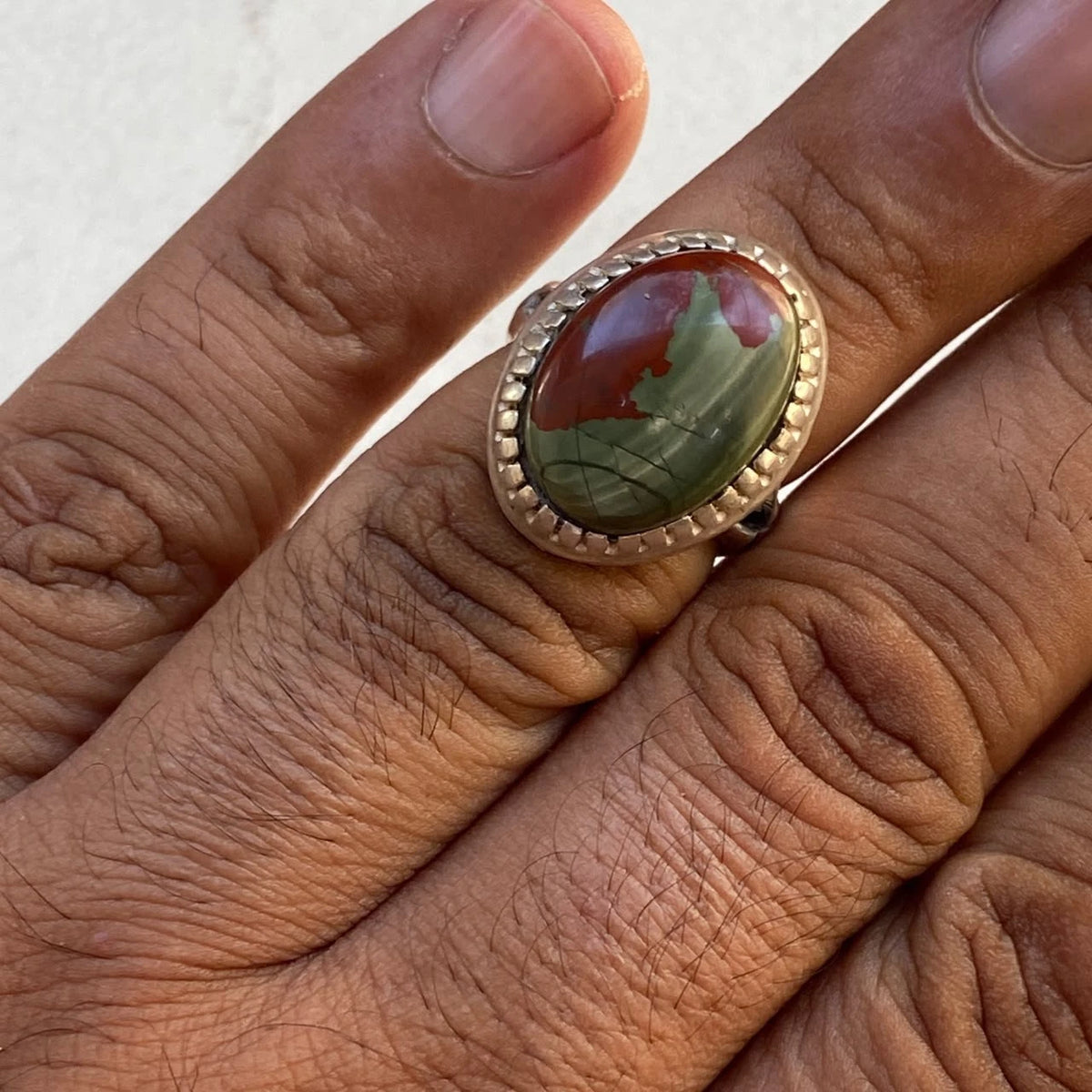 Natural Yemeni Blood Red Agate Mens Ring | 925 Sterling Silver Gemstone